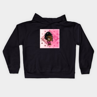 African American Girl and Geometric Patterns Kids Hoodie